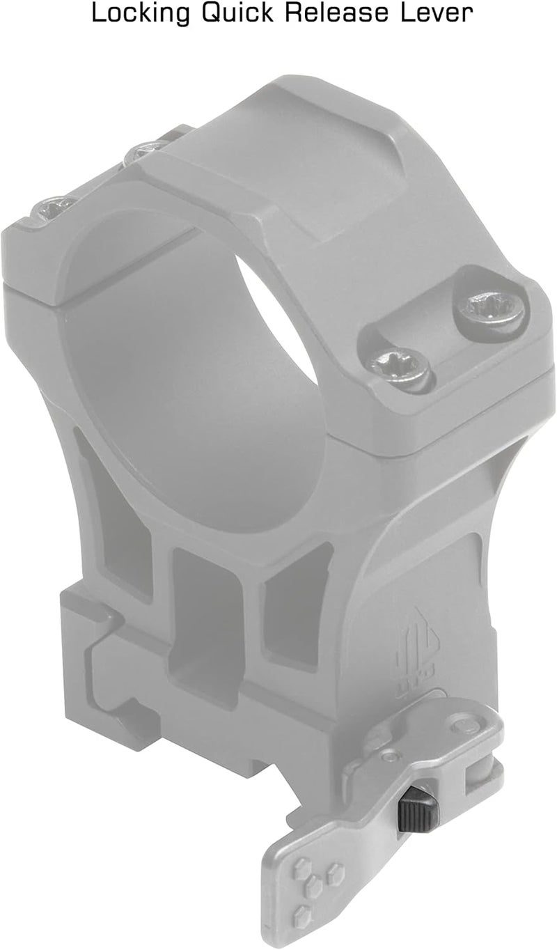 UTG ACCU-SYNC QR 30mm High Profile Scope Rings, Picatinny, Black - Image 4